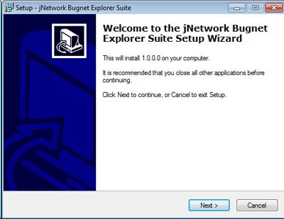 Setup Screen Bugnet Explorer Installation