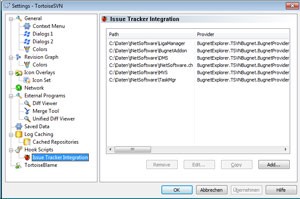 Issue Tracking Dialog von TortoiseSVN